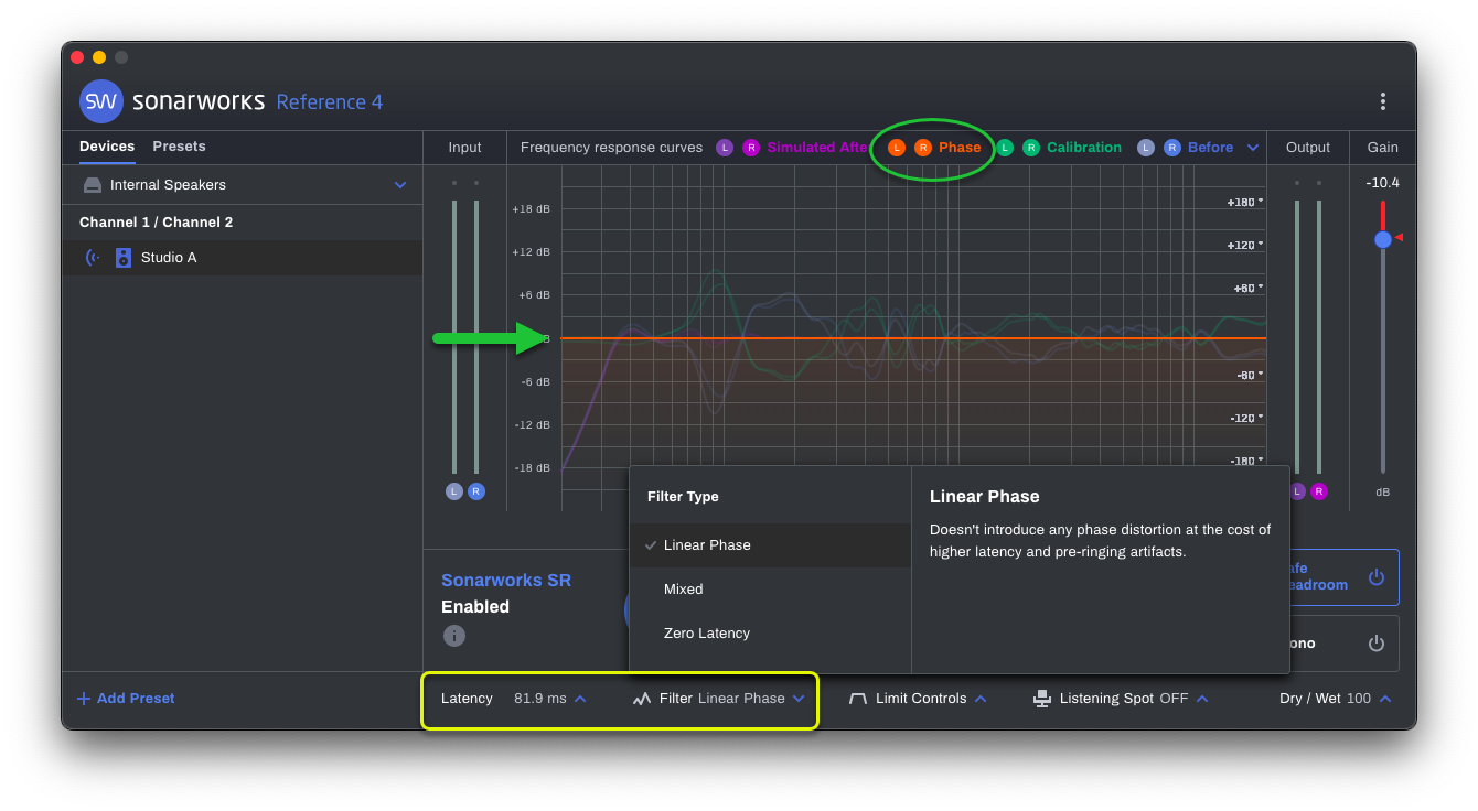 Filter types and phase response – Sonarworks