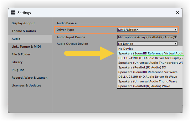 [SIDR] Standalone app as DAW output in Ablton Live (WASAPI-MME).png