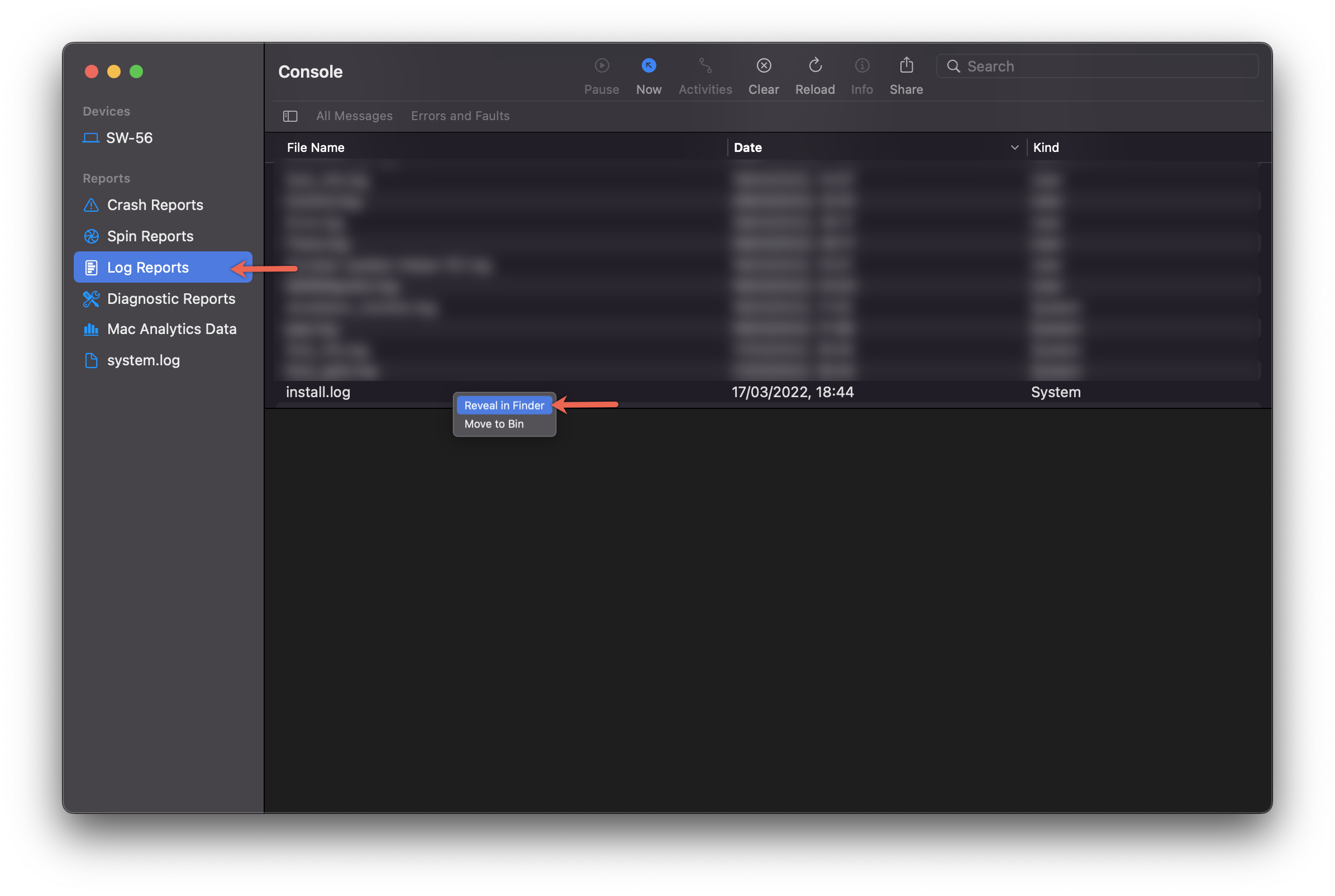 Installation log files for macos sonarworks support