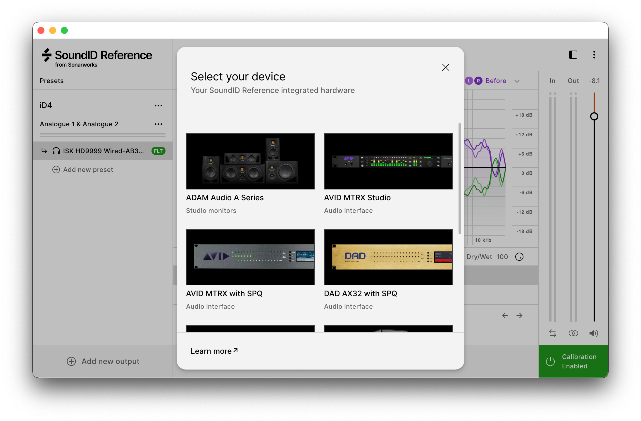 Profile export to supported devices (SoundID Reference
